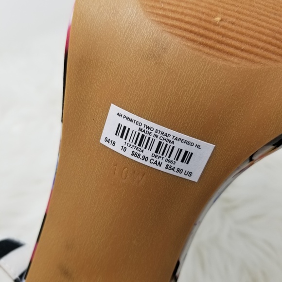 Torrid Floral Stripe Chunky Heels Size 10W - Picture 7 of 7